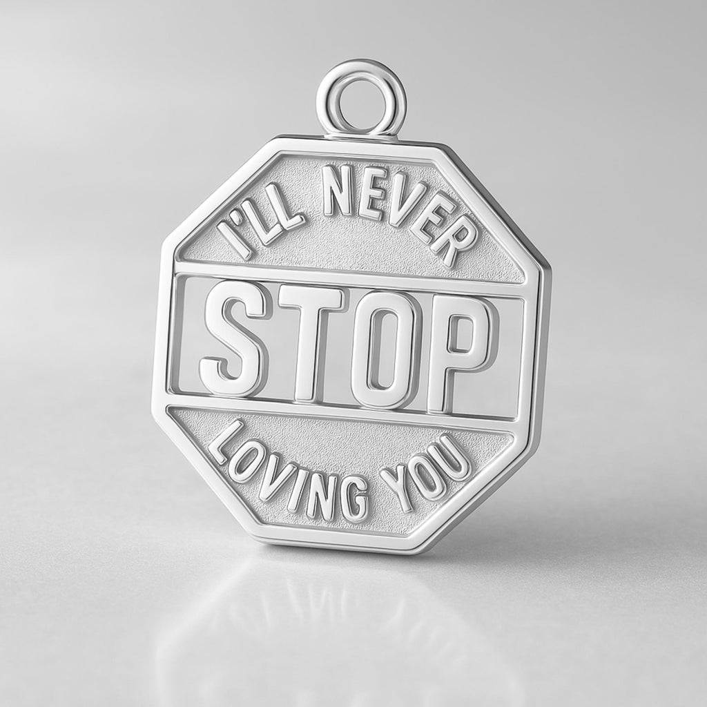999 Pure Silver - I'll Never Stop Loving You Amulet Charm