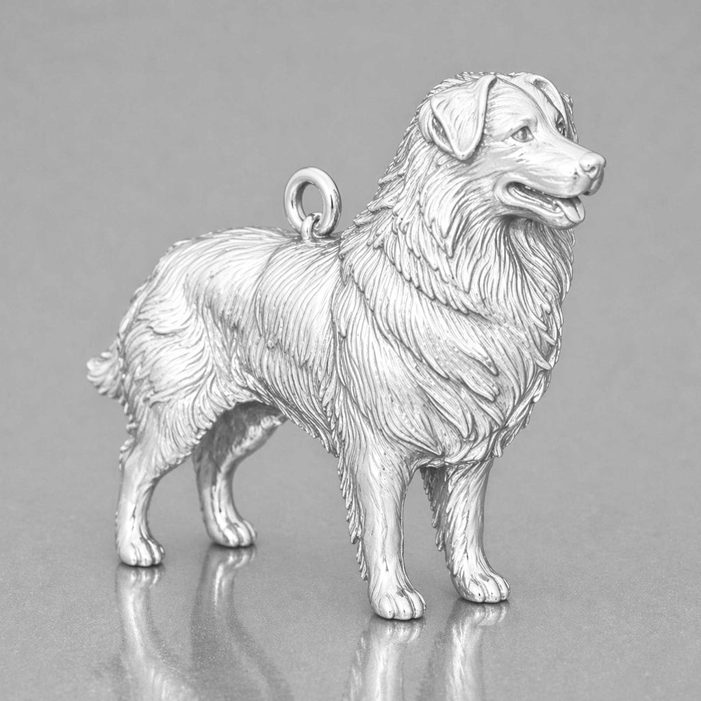999 Pure Silver - Australian Shepherd Dog Charm