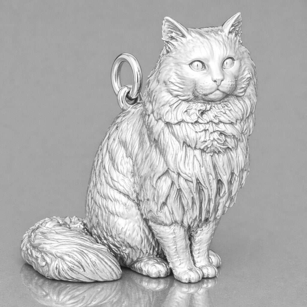925 Sterling Silver - Ragamuffin Cat Charm
