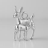 999 Pure Silver - Woodlands Deer & Fawn Charm