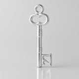 999 Pure Silver - Ribbed 21 Castle Key Charm