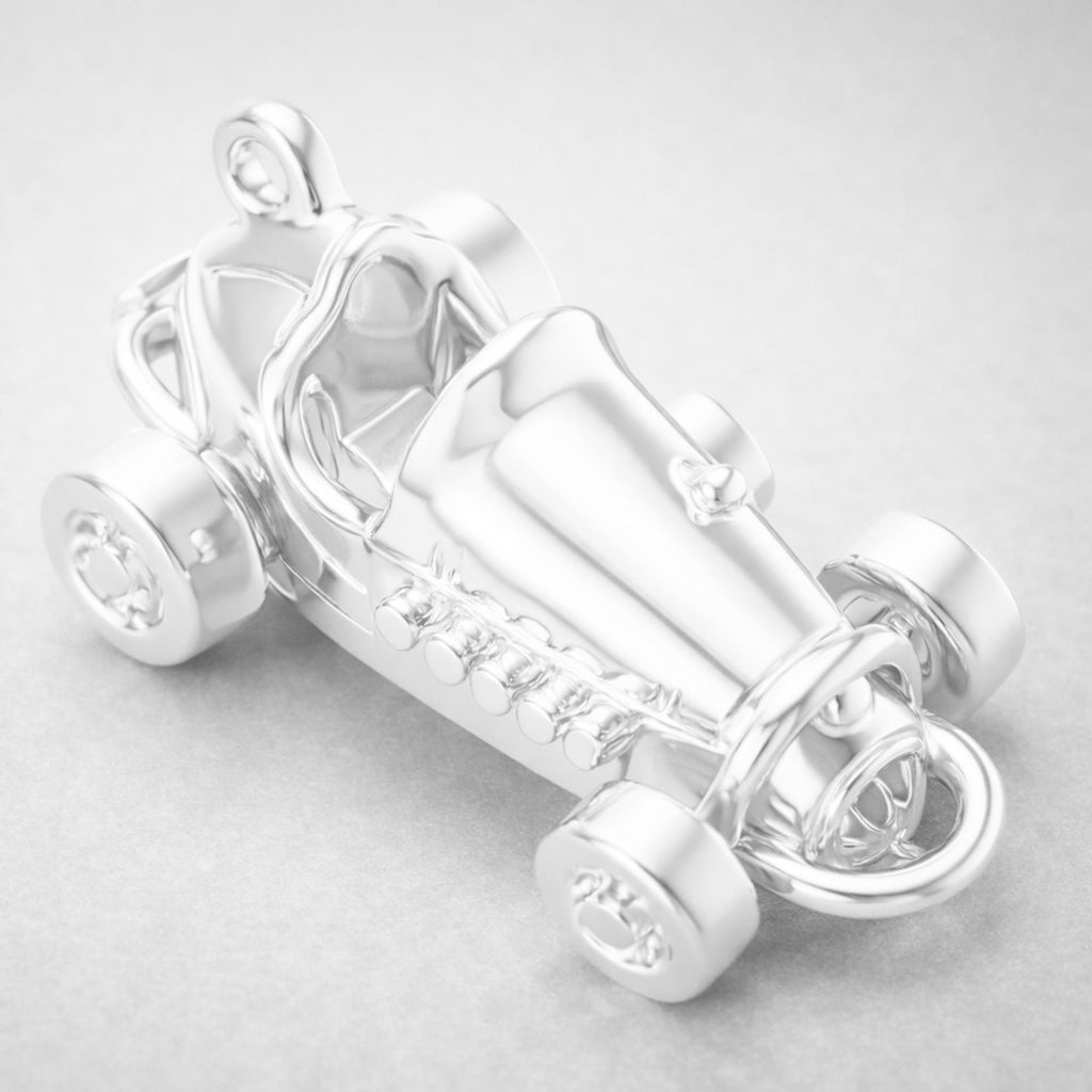 925 Sterling Silver - Hot Rod Racer Charm