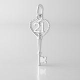 940 Argentium Silver - 21 Wreath Castle Key Charm