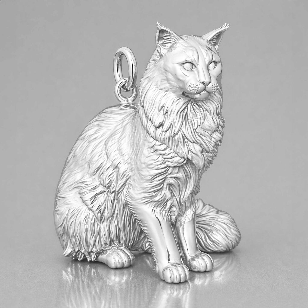 925 Sterling Silver - Maine Coon Cat Charm
