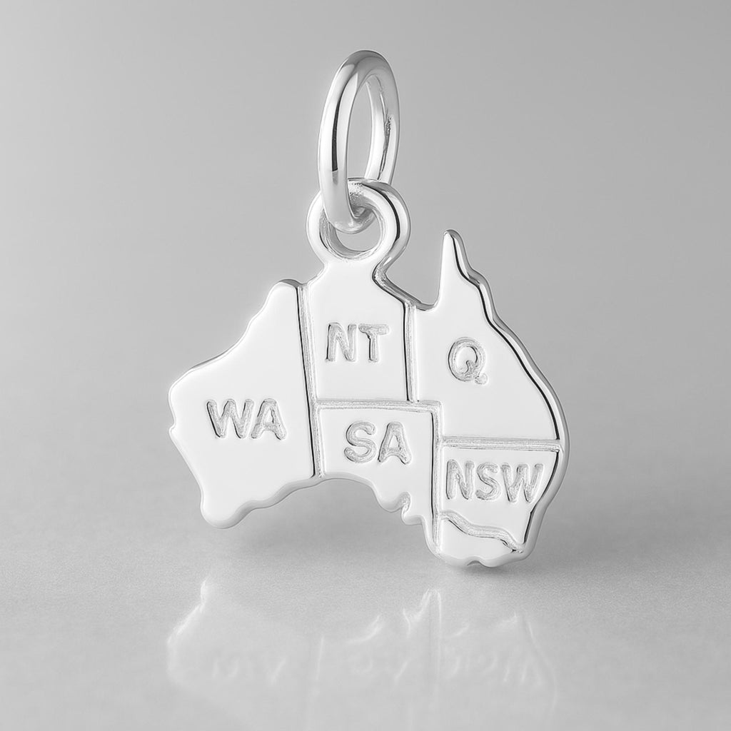 925 Sterling Silver - Australia States Charm