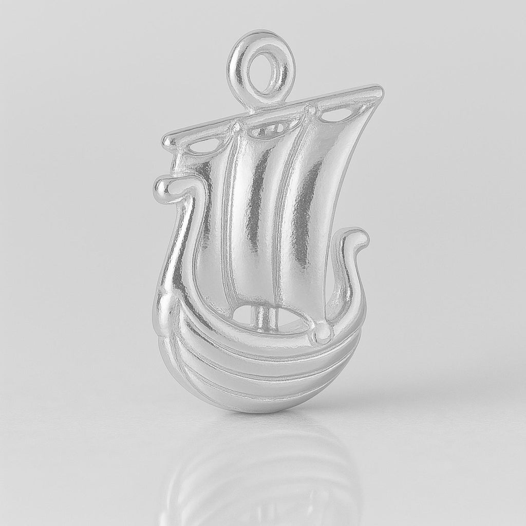 940 Argentium Silver - Viking Longship Charm