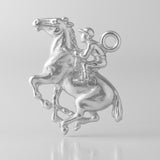 925 Sterling Silver - Horse and Jockey Charm