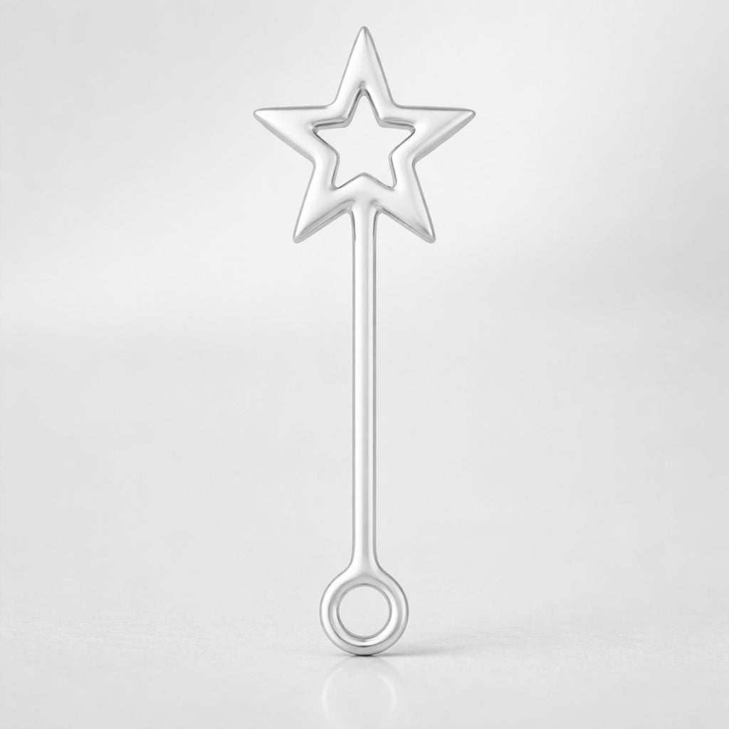 999 Pure Silver - Star Wand Charm