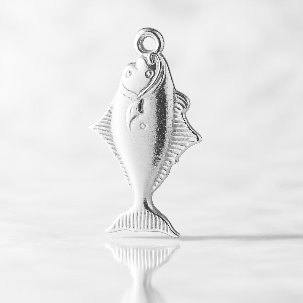 925 Sterling Silver - Flounder Fish Charm