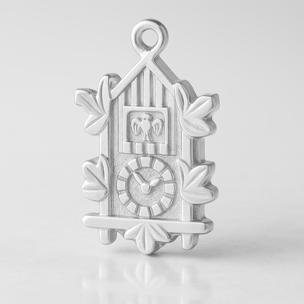 999 Pure Silver - Ornate Cuckoo Clock Charm