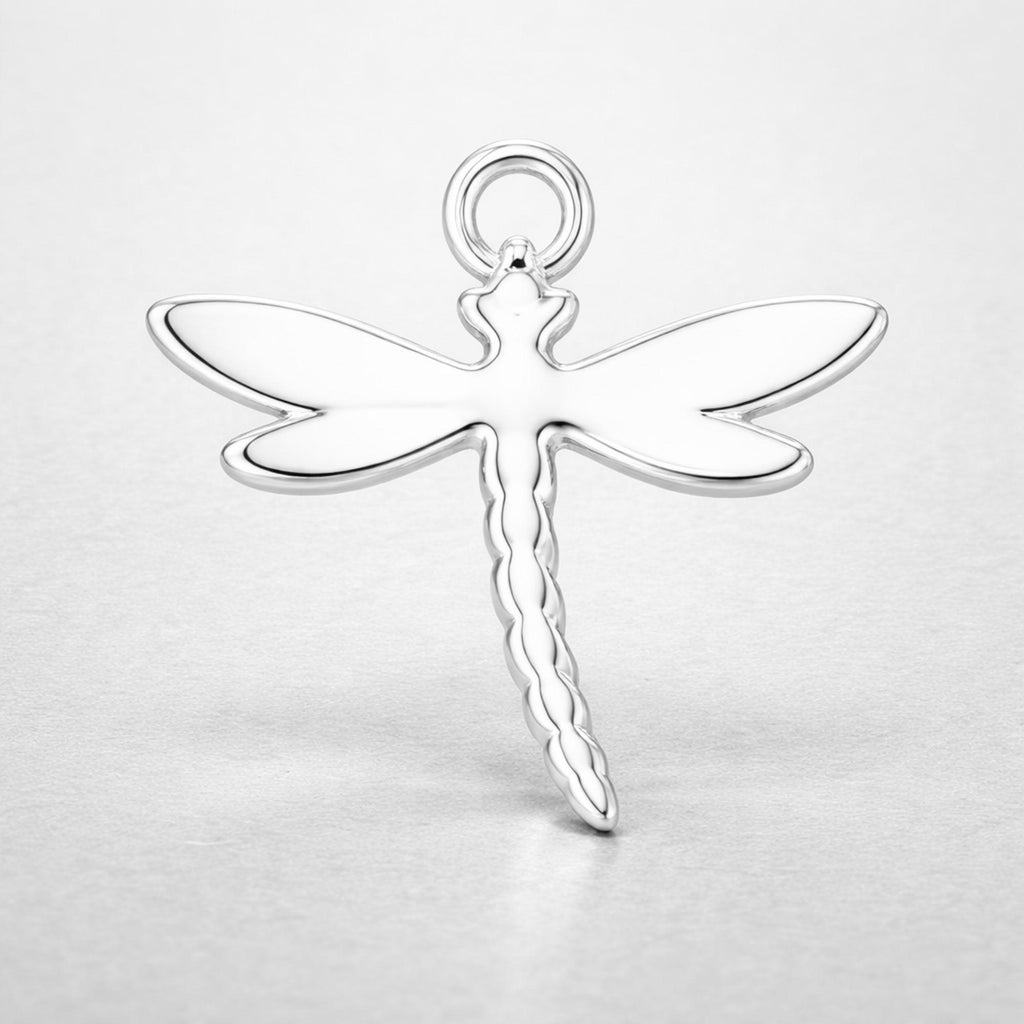 940 Argentium Silver - Dragonfly Silhouette Charm