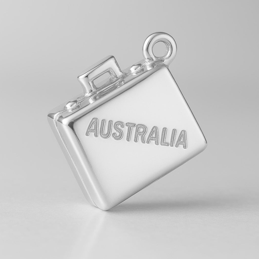 940 Argentium Silver - Australia Suitcase Charm