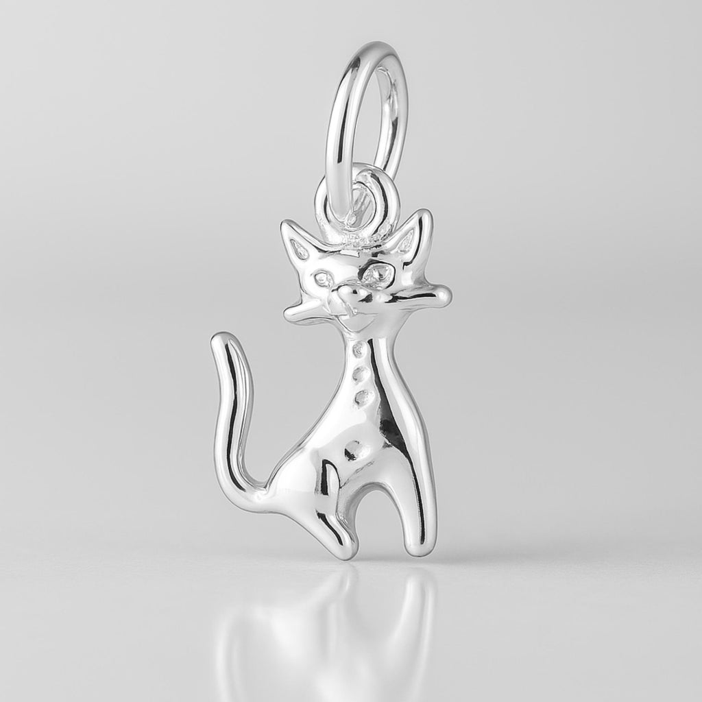 940 Argentium Silver - Atomic era Cat Charm