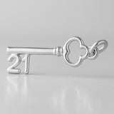 940 Argentium Silver - 21 Clover Castle Key Charm