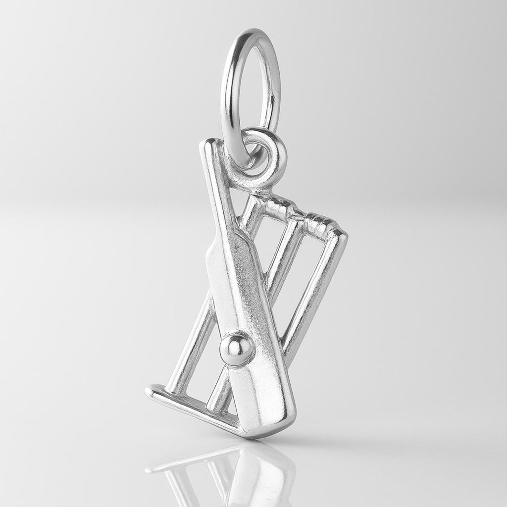 925 Sterling Silver - Cricket Bat & Stumps Charm