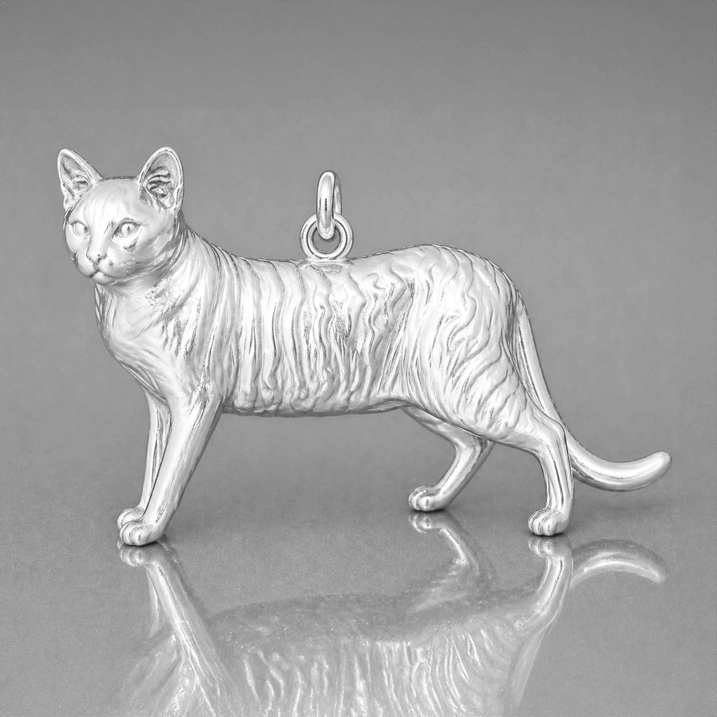 925 Sterling Silver - Toyger Cat Charm