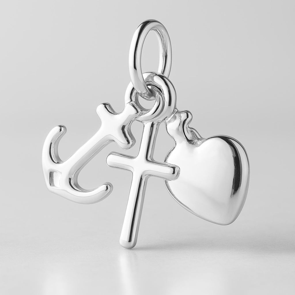 925 Sterling Silver - Classic Faith, Hope & Love Charm