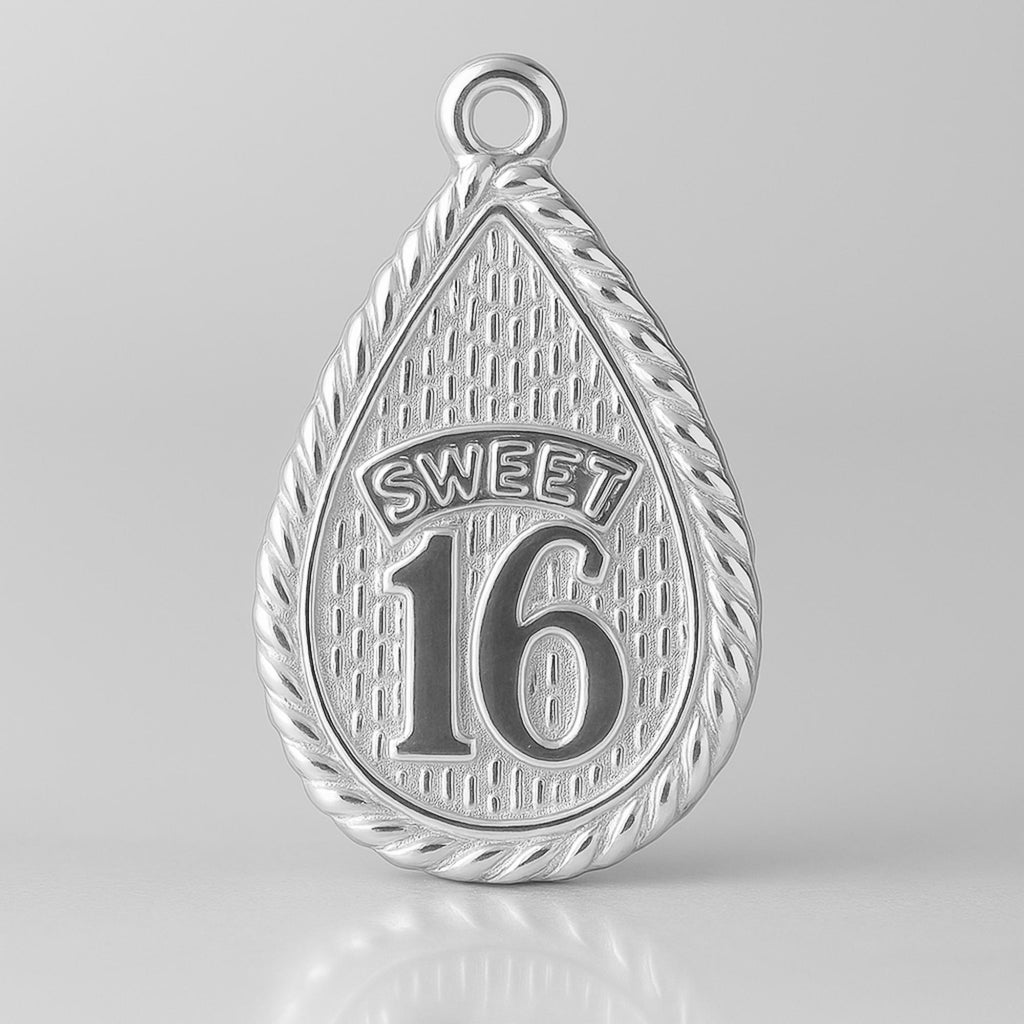 999 Pure Silver - Sweet 16 Droplet Charm