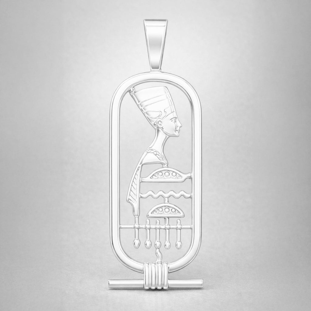925 Sterling Silver - Nefertiti Cartouche Charm