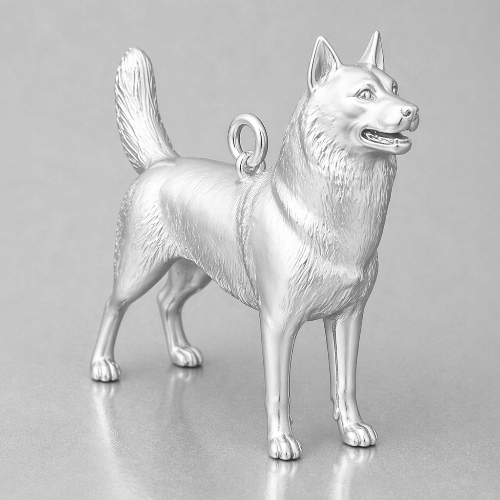 925 Sterling Silver - Siberian Husky Dog Charm