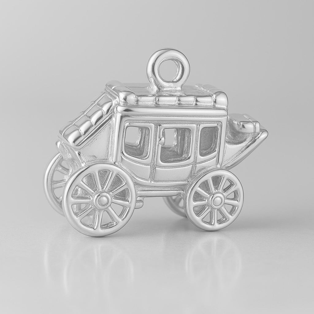 925 Sterling Silver - Western Stagecoach Charm