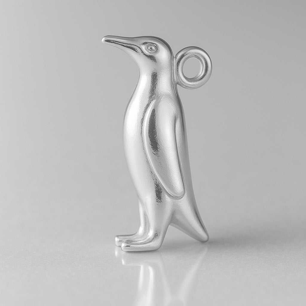 940 Argentium Silver - King Penguin Charm