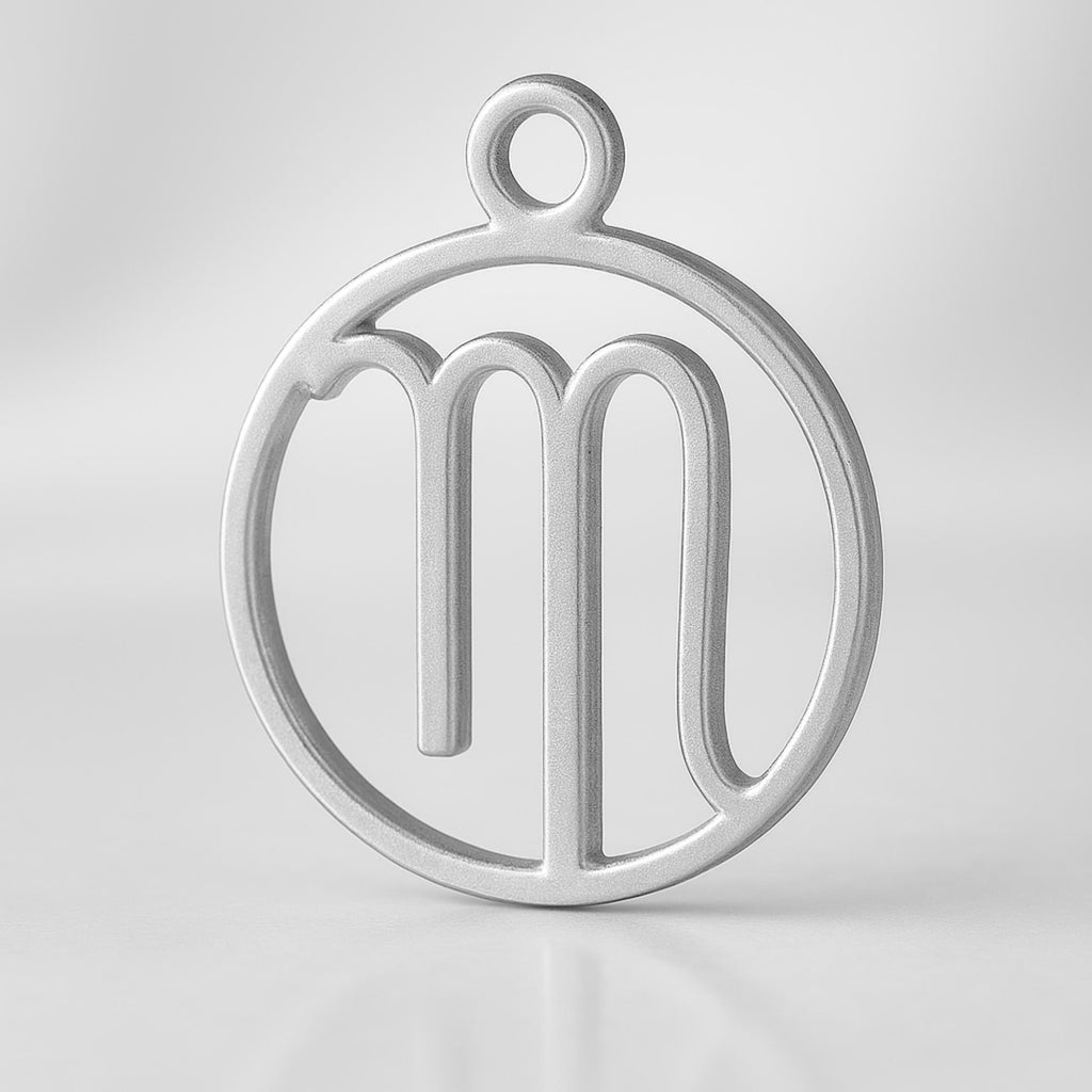 925 Sterling Silver - Virgo Zodiac Round Charm
