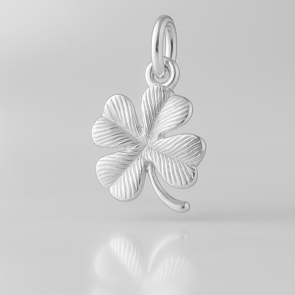 999 Pure Silver - Ornate Four-Leaf Clover Charm