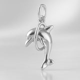 925 Sterling Silver - Hoop Dolphin Charm