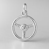 925 Sterling Silver - Classic Car Steering Wheel Charm