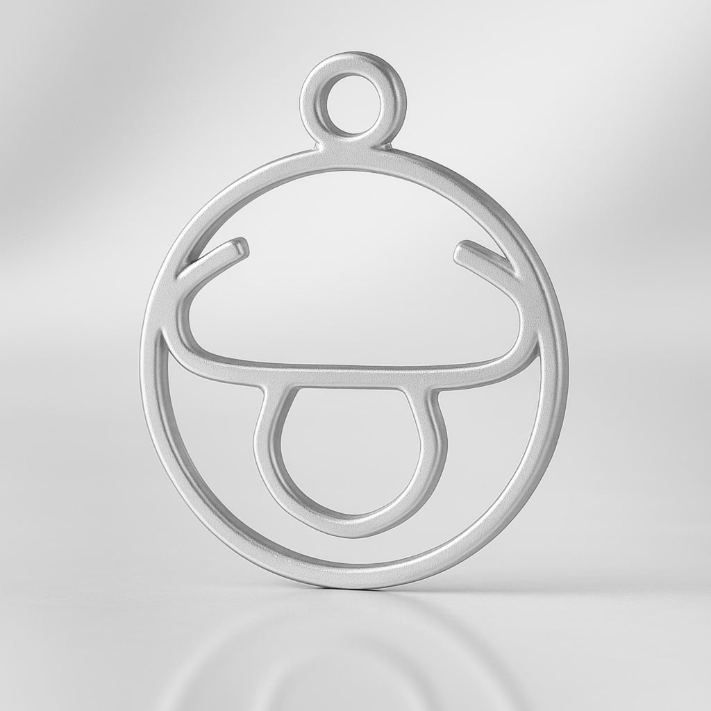 925 Sterling Silver - Taurus Zodiac Round Charm