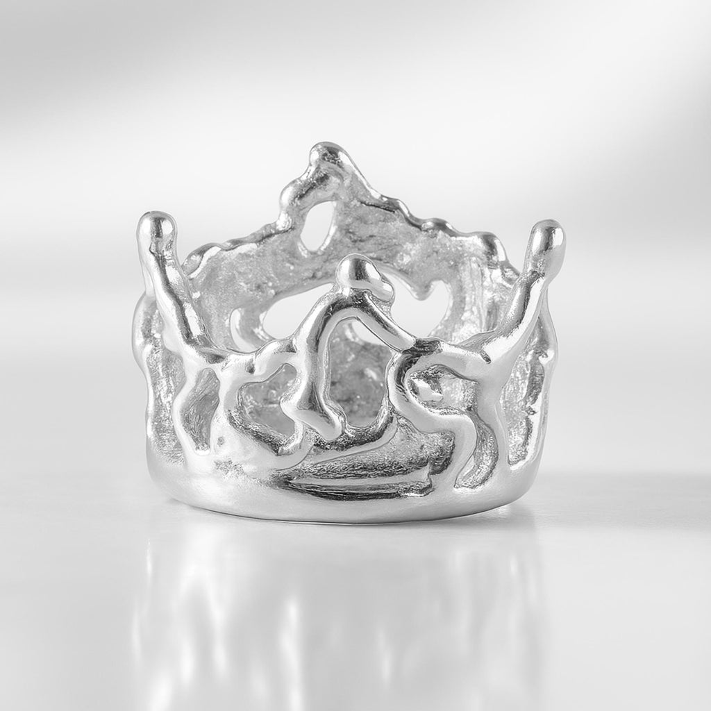 999 Pure Silver - Organic Crown Charm