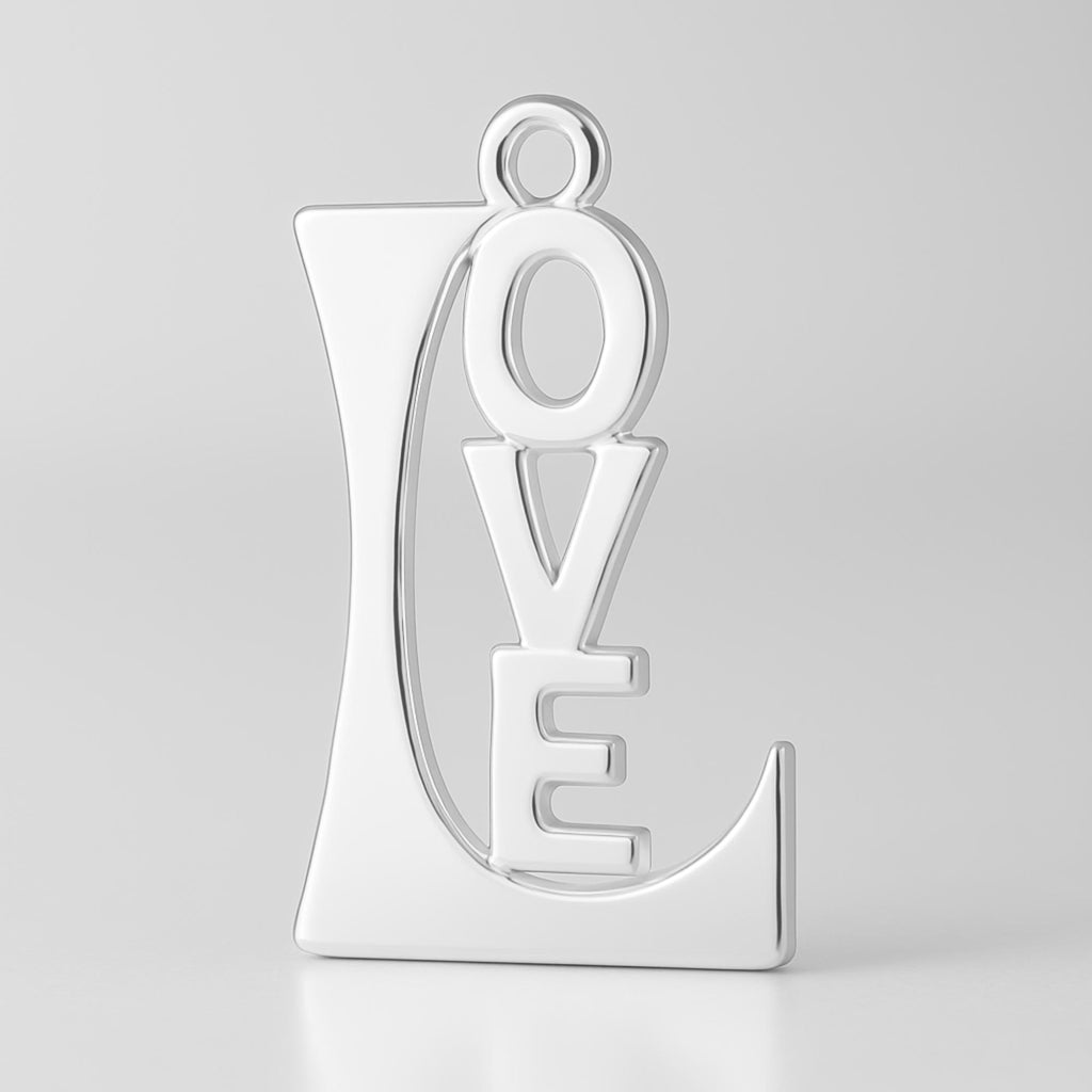 925 Sterling Silver - Love Monogram Charm