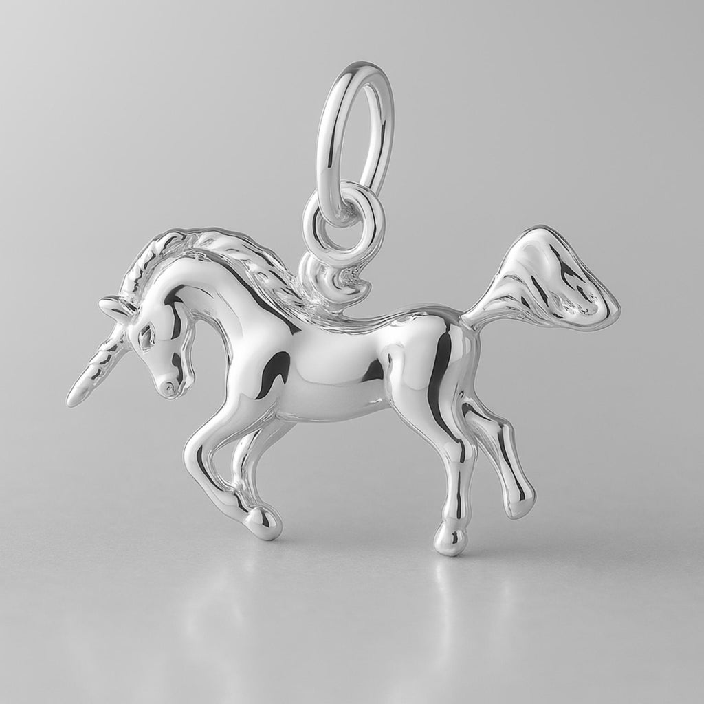 999 Pure Silver - Prancing Unicorn Charm