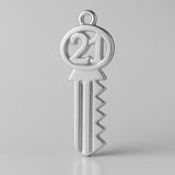 925 Sterling Silver - Vintage 21 House Key Charm