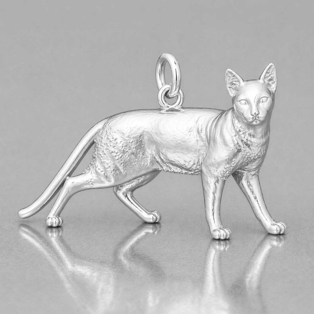 940 Argentium Silver - Egyptian Mau Cat Charm