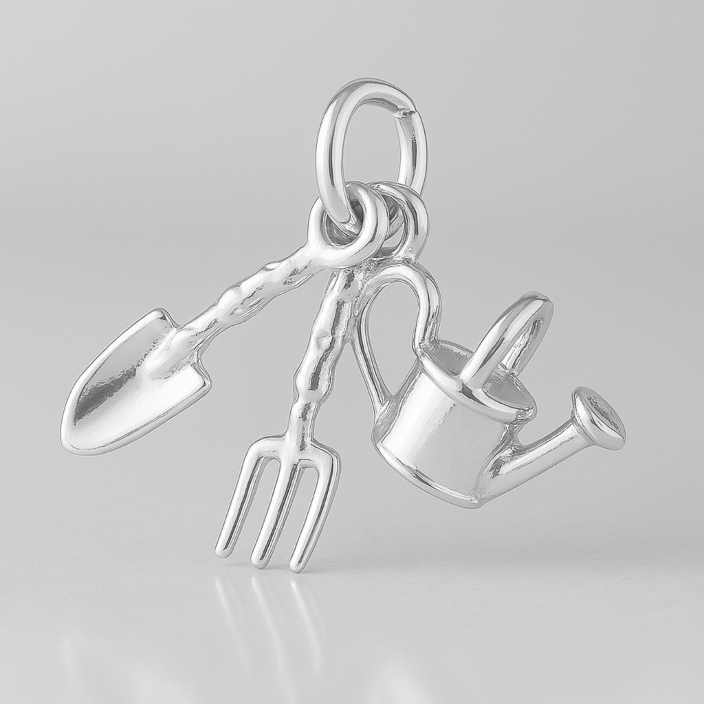 999 Pure Silver - Garden Tools Charm