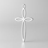 999 Pure Silver - Marquise Petal Crucifix Charm