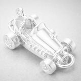999 Pure Silver - Hot Rod Racer Charm