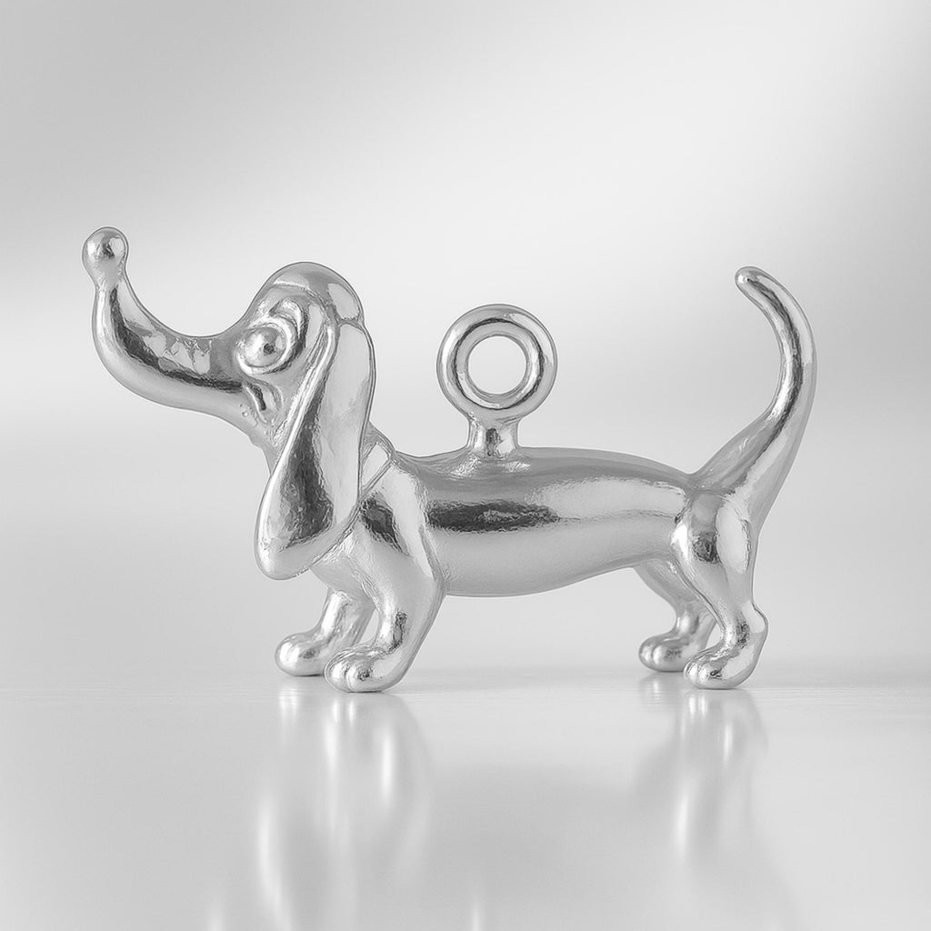 999 Pure Silver - Whimsical Dachshund Dog Charm