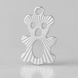925 Sterling Silver - Openwork Teddy Bear Charm