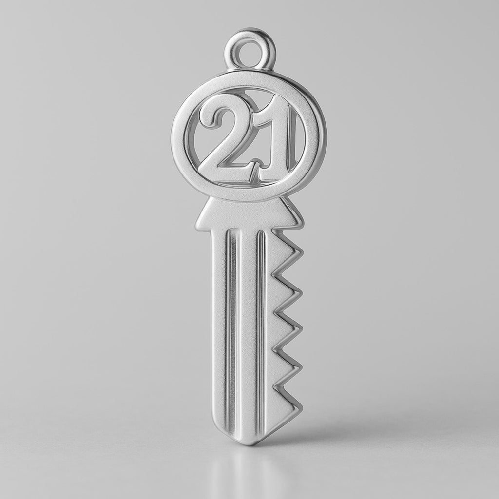 940 Argentium Silver - Vintage 21 House Key Charm