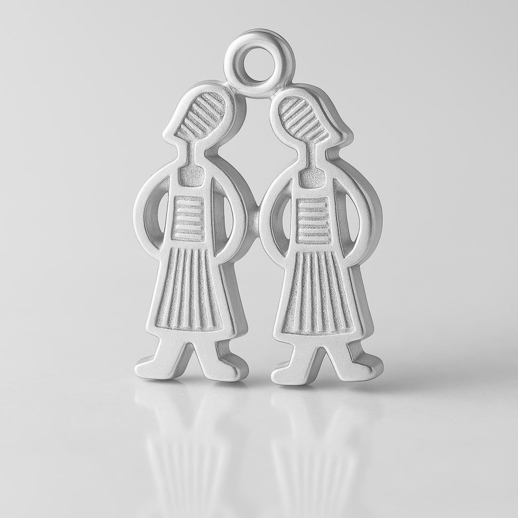 940 Argentium Silver - Twin Sisters Charm
