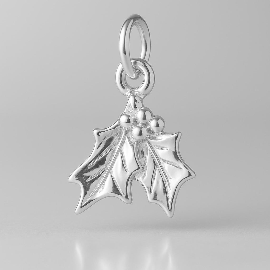 925 Sterling Silver - Christmas Mistletoe Charm