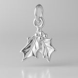 925 Sterling Silver - Christmas Mistletoe Charm
