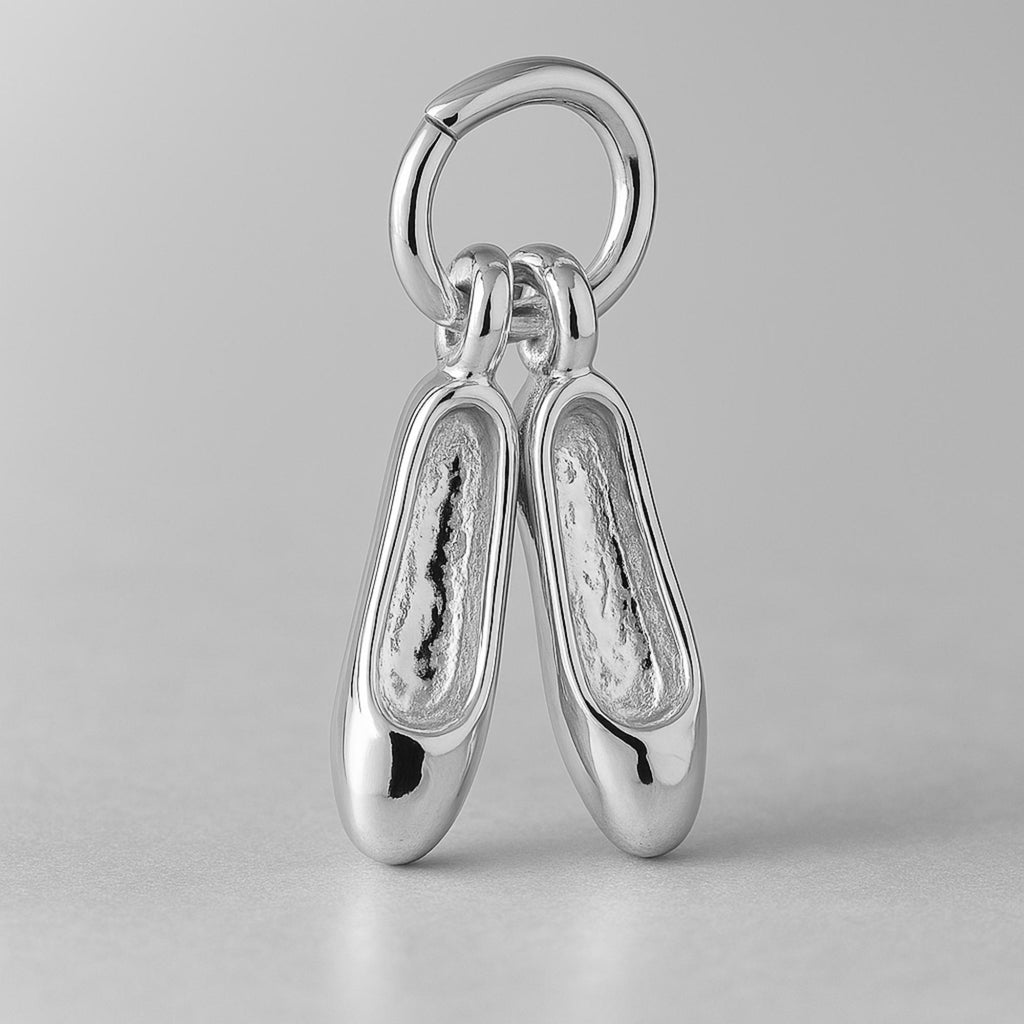 999 Pure Silver - Traditional Ballet Slippers Charm