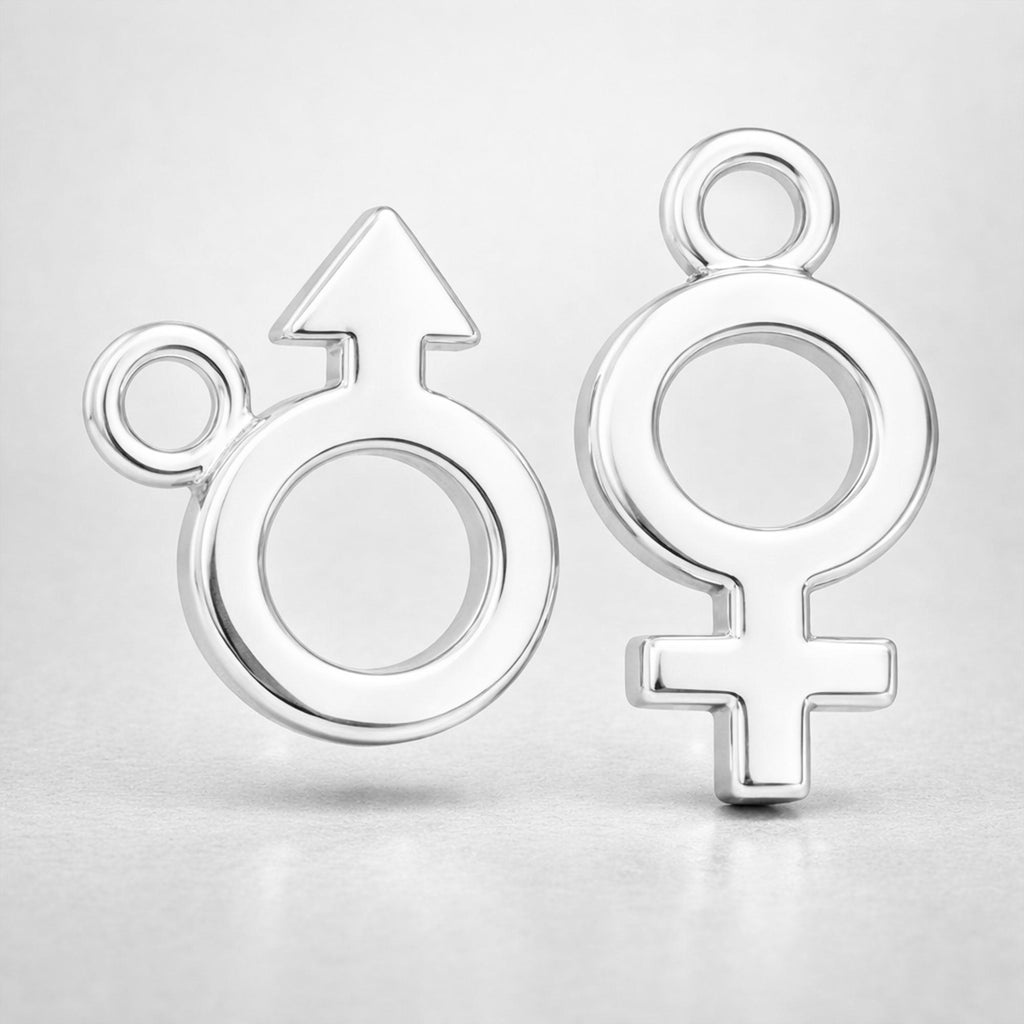 925 Sterling Silver - Gender Symbols Charm