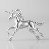 940 Argentium Silver - Leaping Unicorn Charm