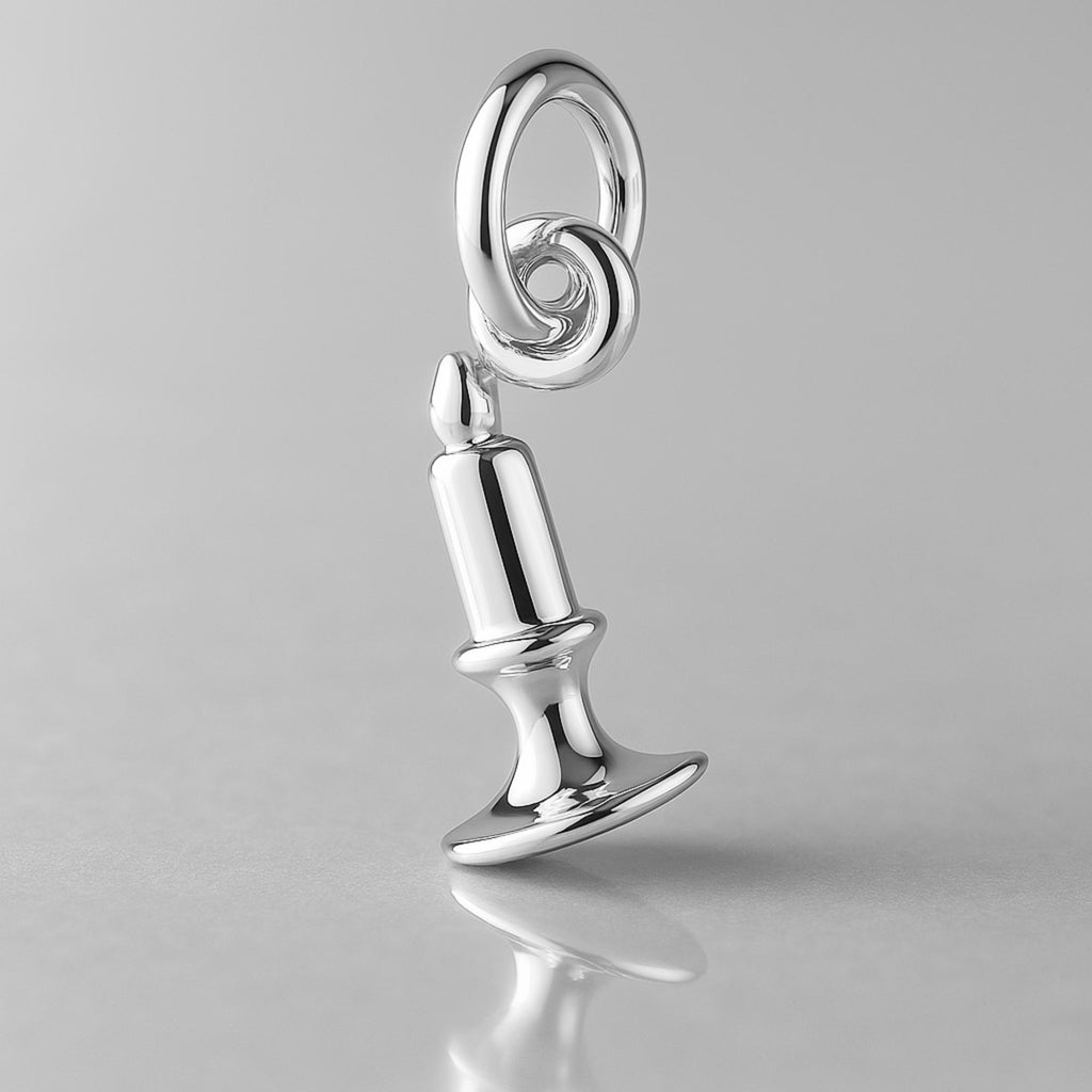 940 Argentium Silver - Vintage Candlestick Charm