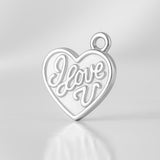 999 Pure Silver - I Love U Heart Charm